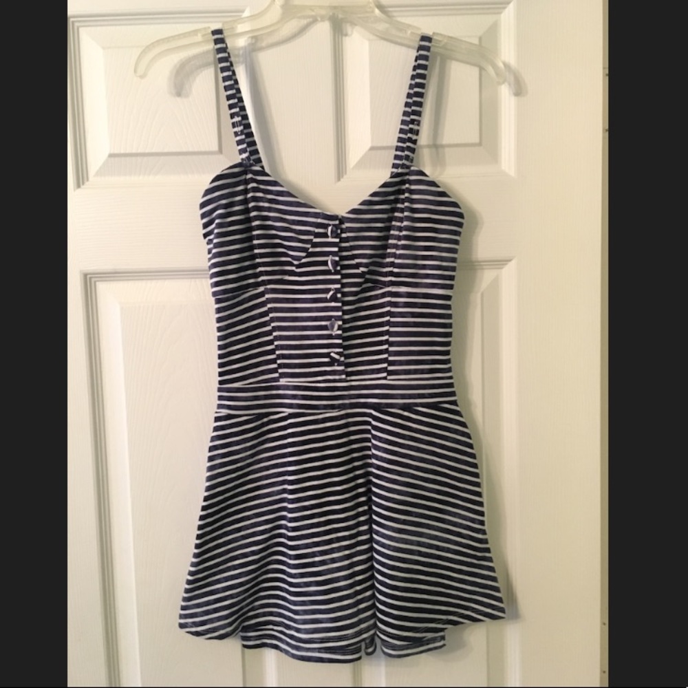 American Rag Striped Skort Romper